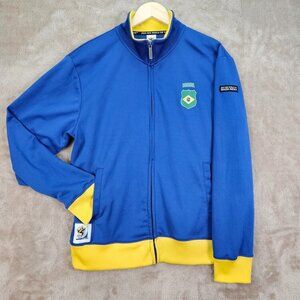 2010 FIFA World Cup Brasil National Team Soccer Tracksuit Jacket Men's Sz M Blue